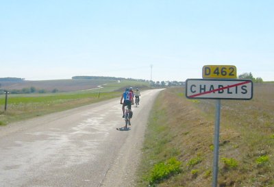 Sign for exiting Chablis.